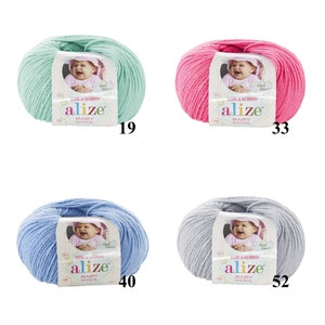Alize Baby Wool, fil doux pour bébé, fil pour enfants, 50 g 175 m, fil de poids sport image 2