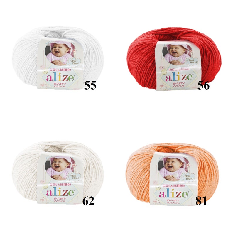 Alize Baby Wool, fil doux pour bébé, fil pour enfants, 50 g 175 m, fil de poids sport image 3