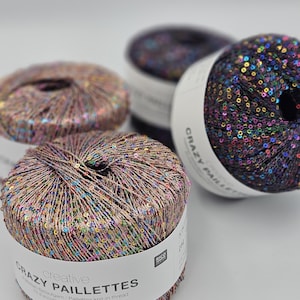Rico Desing Creative Crazy Paillettes, sparkle yarn, knit-in thread, yarn with sequins