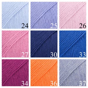 Drops baby merino, super wash pure extra fine merino wool, 5 ply sport weight wool, daily use yarn, gentle yarn for baby, knitting yarn image 4