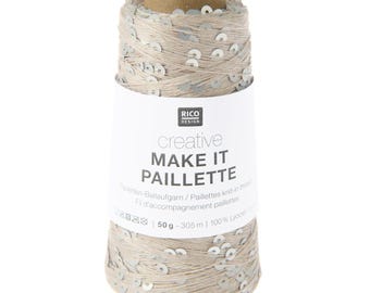 Rico Design Creative Make It Sequins Yarn, 50g 305m Sequin Carry Along Lace Weight