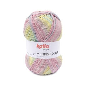 Katia Menfis Color, multicolor cotton in youthful tones for jumper, dress, 100 g - 240 m