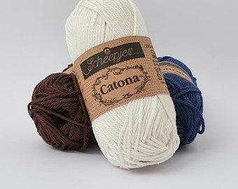 100% cotton yarn, 25 g - 62,5 m,mercerized cotton, Scheepjes Catona