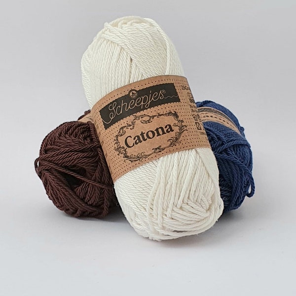 100 % Baumwollgarn, 25 g – 62,5 m, mercerisierte Baumwolle, Scheepjes Catona