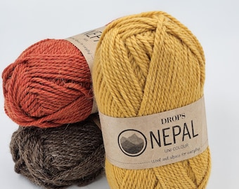 Drops Nepal, every day yarn, alpaca and wool yarn, 10 ply aran worsted yarn, chunky yarn, felting yarn, felting wool, chunky soft wool