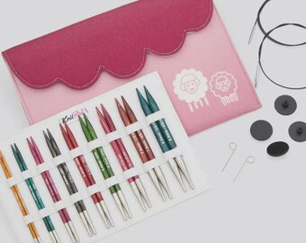 KnitPro Dreamz Deluxe Interchangeable Knitting Needle Set, 13cm Circular Needles Kit