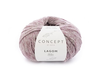 Concept by Katia Lagom, merino extrafine, wool and cotton, soft wool, medium weight yarn, melange wool