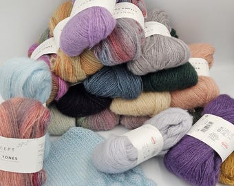 Hilo extrafino Merino, Katia Atenea, hilo suave de lana virgen, algodón Mako y cachemira, hilo de lujo, 25 g - 175 m