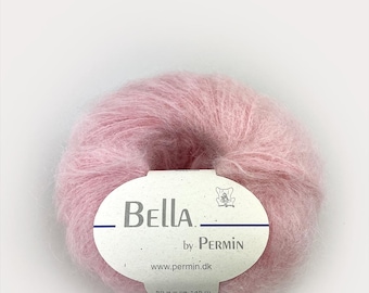 Long haired kid mohair with wool Permin Bella, chunky mohair, 50 g - 145 m