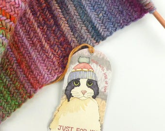 Emma Ball Crafting tags, animal gift tags set of 12, handmade hang tags, packaging labels, gift wrap tags