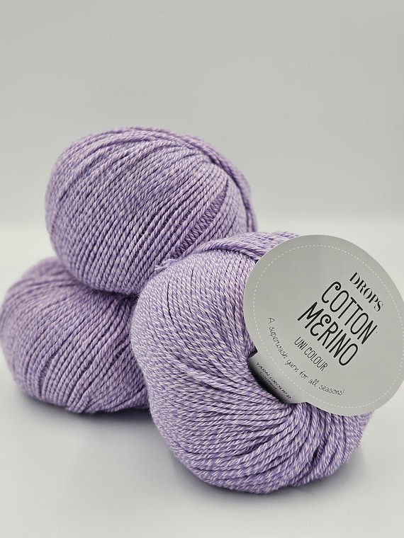 Drops cotton merino yarn, superwash yarn for all seasons, cotton merino, worsted weight yarn, extra fine merino and cotton, knitting yarn