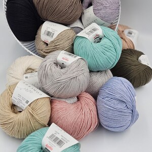 Concept by Katia Cotton cashmere, silky soft yarn, fine weight cotton, 50 g - 155 m, sport weight summer yarn