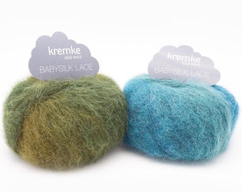 Dentelle Kremke Baby Silk, chevreau soyeux par kremke âme laine, alpaga et soie, bébé alpaga coloré, laine d'alpaga, laine dentelle, laine kremke