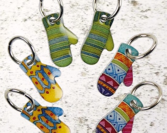 Emma Ball stitch markers set of 6, knitting progress markers, cute knitting charms, gift for knitters, cute knitting accessories