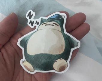 Sleeping Snorlax Sticker Matte, Laminated | Cute, Laptop decal, kawaii