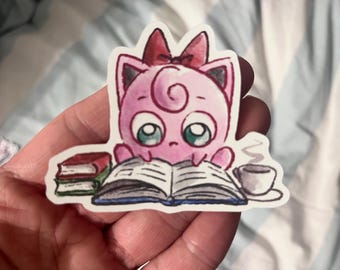 Lesen, Studieren Poké Sticker | Pummeluff | Laminierter Glanz, Matt | Laptop Aufkleber