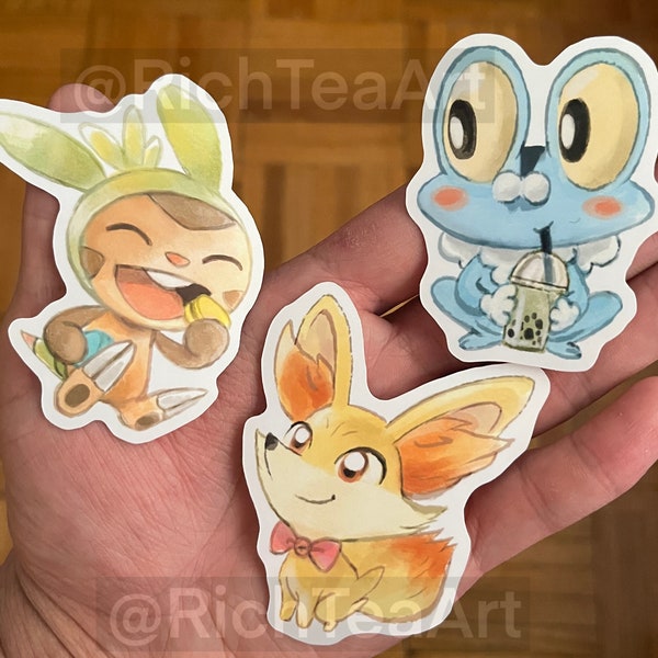 Gen 6 Kalos stickers | Cute | Chespin, Fennekin, Froakie