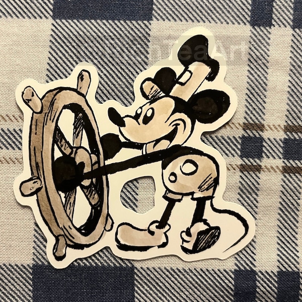 Steamboat Willie Glossy Vinyl sticker | Mouse | Ink style | decal