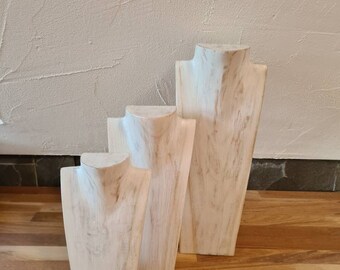 Kettenhalter 3 Schmuckständer Massivholz Naturholz 20/30/40 cm 