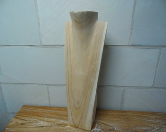 Schmuckbüste, Kettenhalter, NATUR, Holz, 50 cm,Jewellerystand, Präsentation, Schmuckhalter, Schmuckständer, Kettenhalter