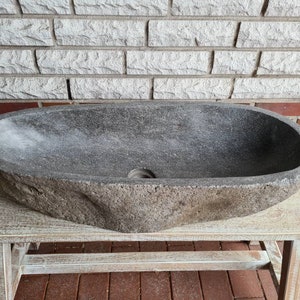 XL Natursteinwaschbecken Flussstein Design Gäste WC | Etsy