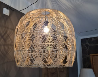 Design Lampenschirm Grösse XL "Gili Trawangan 3" aus Rattan, Deckenleuchte, Stehleuchte, Bohostyle, Boholook, handgefertigt