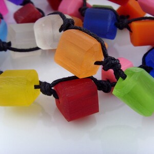 Endless chain, Square, colourful, synthetic resin, cubes, boho look, boho style, hippie look, an all-rounder image 3