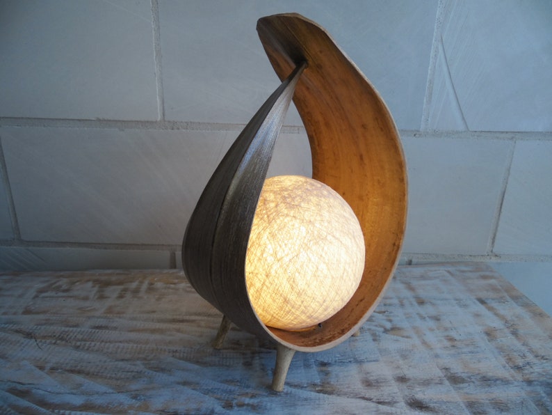 1 Stück Design Palmenblattlampe UBUD, natur, LED Lichterkette, natur,Holz, Palmblatt,Lichtkugel,Designleuchte,Ambienteleuchte Bild 1