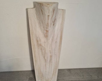 Schmuckbüste, 30 cm,Kettenhalter, antikweiß, Holz, Schmuckständer, Kettenständer, Jewellerystand