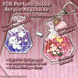 YCH Commission Purfume Bottle Acrylic Keychains [CUSTOM ORDER]