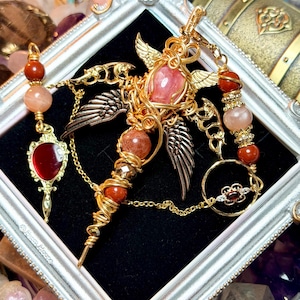Handmade Six Wings Fallen Ruby Pendulum - Divination Tool