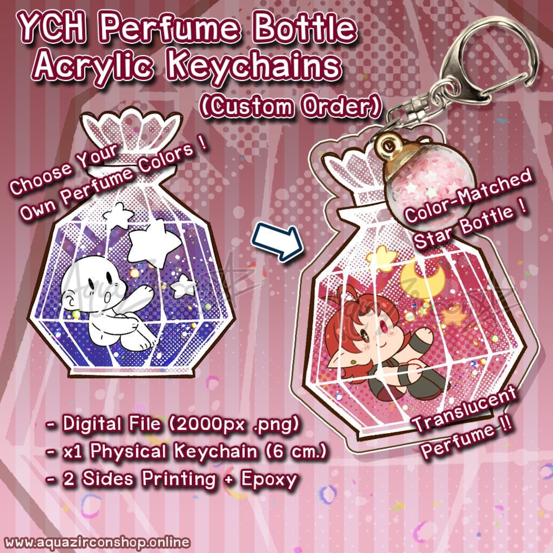 YCH Commission Purfume Bottle Acrylic Keychains CUSTOM ORDER - Etsy