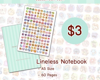 PokeTiny - Pokemon Inspired A5 Lineless Notebook