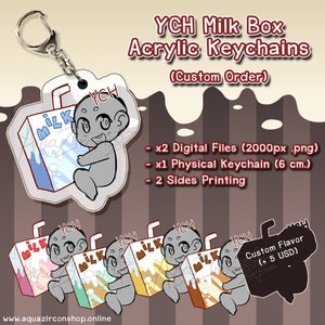 YCH Commission Milk Box Porte-clés acryliques personnalisés [COMMANDE PERSONNALISÉE]
