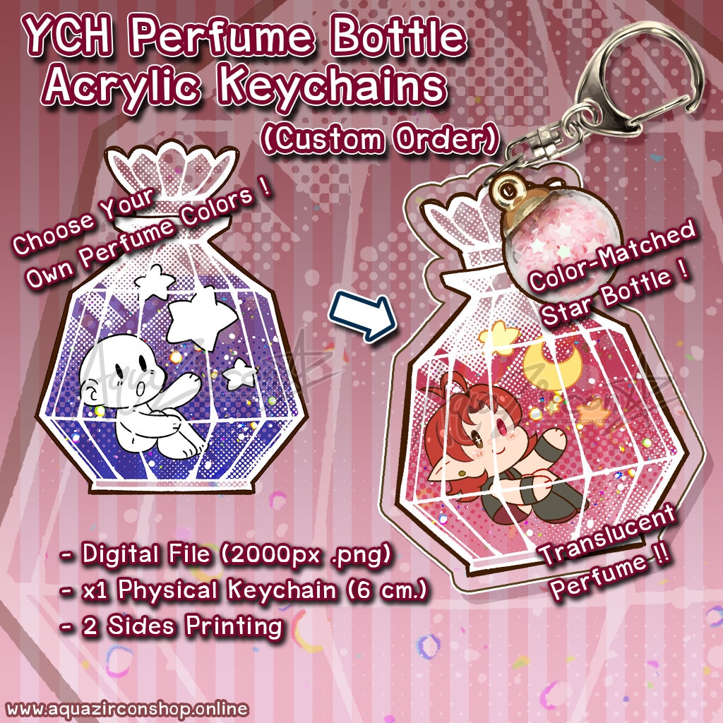 ブルブブ チーク コラボ Perfume カートチャーム アクセサリー YCH Commission Purfume Bottle Acrylic Keychains [CUSTOM ORDER] - Etsy