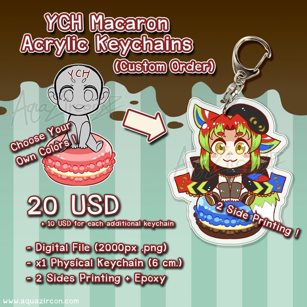 YCH Commission Macaron Custom Acrylic Keychains [CUSTOM ORDER]