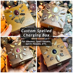 Custom Spelled Charging Box For Amulets, Spells, Spirit Vessels - MADE TO ORDER