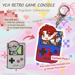 YCH Retro Spielekonsole Benutzerdefinierte Acryl-Schlüsselanhänger