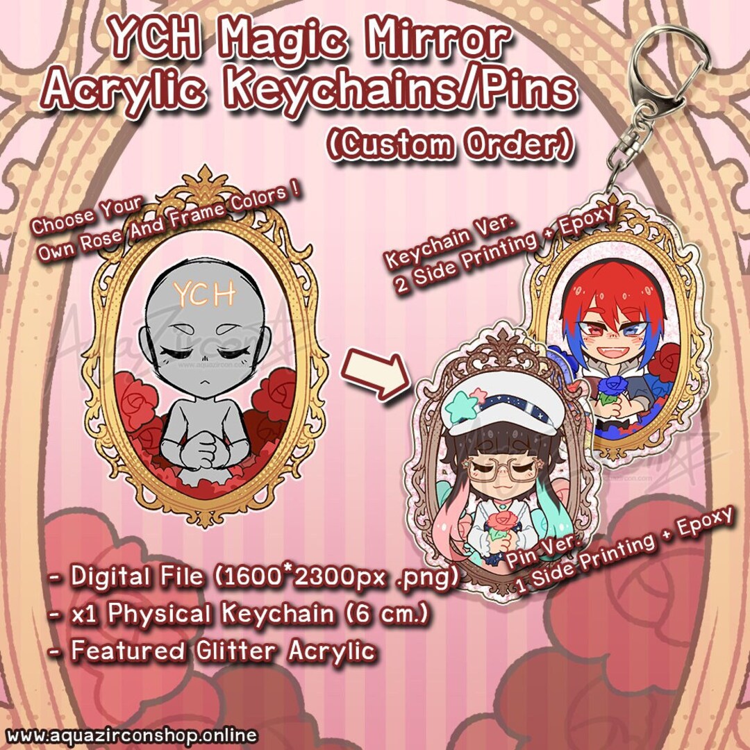 YCH Commission Magic Mirror Acrylic Keychains/pins CUSTOM ORDER - Etsy