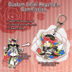 Custom Chibi Acrylic Keychain Commission - Choose Your Own Poses ! [CUSTOM ORDER]