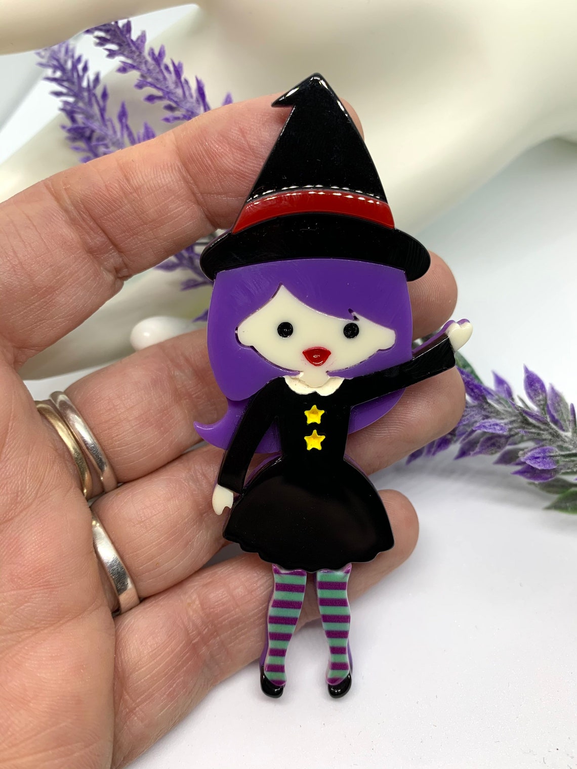 Gorgeous Wilomena the Purple Haired Witch With Pippin - Etsy