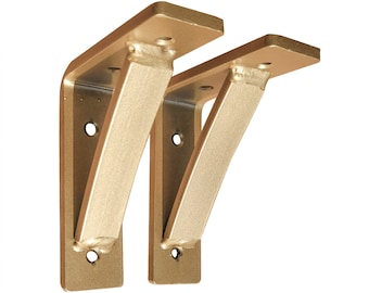 Sun Gold Arched Shelf Brackets | Heavy Duty Steel, USA Made (Set of 2)