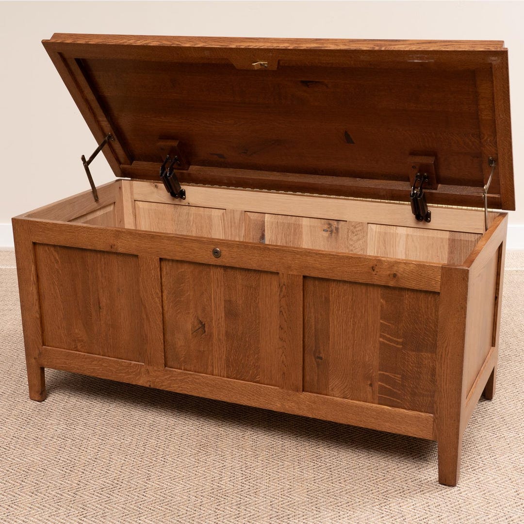 Quartersawn Oak Coffee Table Trunk | Amish Living Room Chest - Etsy