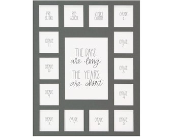 School Photo Mat, Preschool to 12th Grade, Gray Linen Cardstock