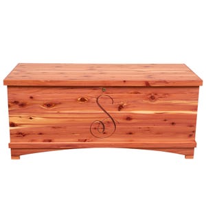 Engraved Whitley Amish Waterfall Cedar Hope Chest | Solid Wood Personalized Chest | Custom Heirloom Storage Chest Trunk | Blanket Linen Box