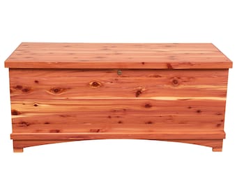 Amish Crafted Cedar Hope Chest | Solid Wood Blanket Storage Trunk