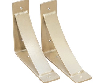 2 Pack Roman Gold Shelf Brackets | Heavy Duty Steel Brackets | Modern Gold Shelf Brackets