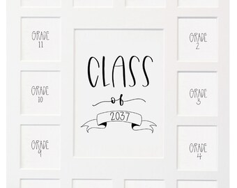 Class of 2037, 11x14 White Picture Mat,  2 Preschool-12, 15 opening, Mat only