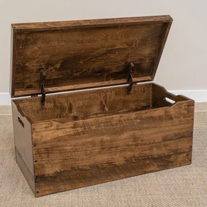 Open Roughsawn Rustic Wood Blanket Chest