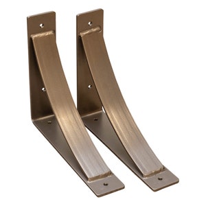 2-Pack Gold Rubbed Bronze Shelf Brackets | Heavy Duty Steel Shelf Brackets | Modern Shelf Bracket
